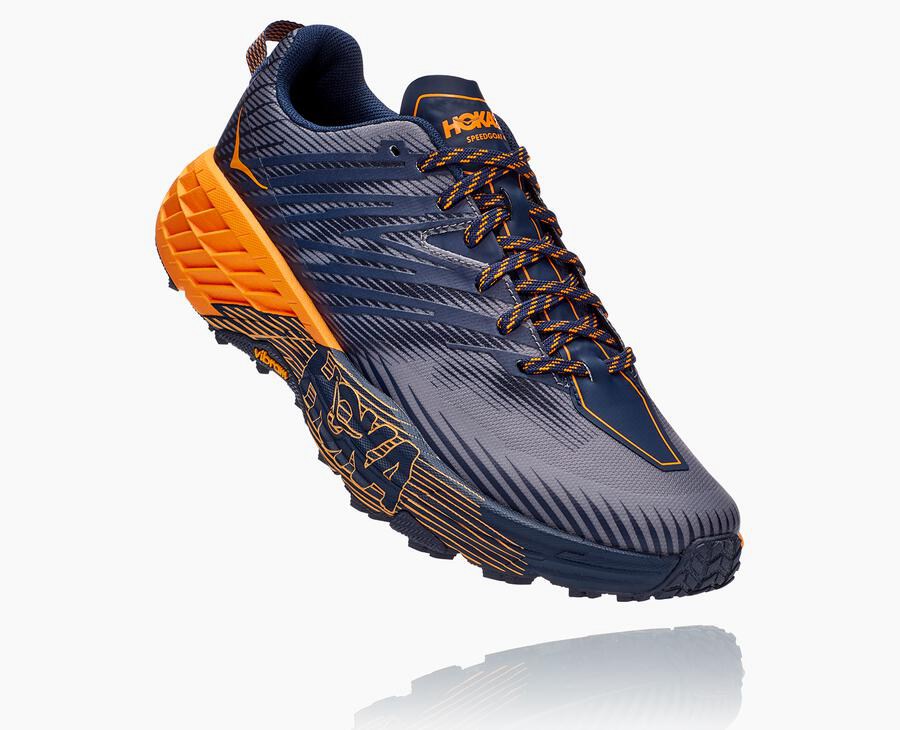 Hoka One One Trailsko Herre - Speedgoat 4 - Blå/Orange - 834126SZM